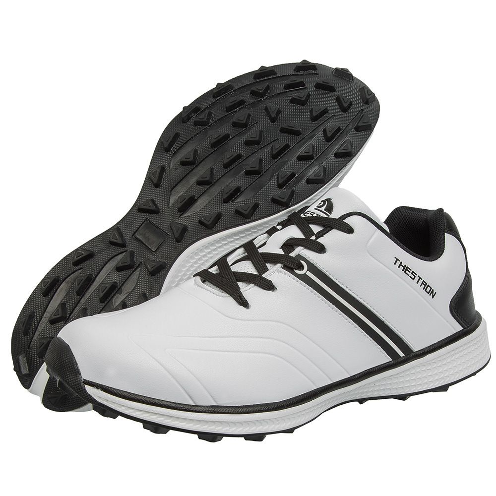 THESTRON Men's Waterproof Golf Shoes Microfiber Upper White US 10 (EUR 43.5) view 5