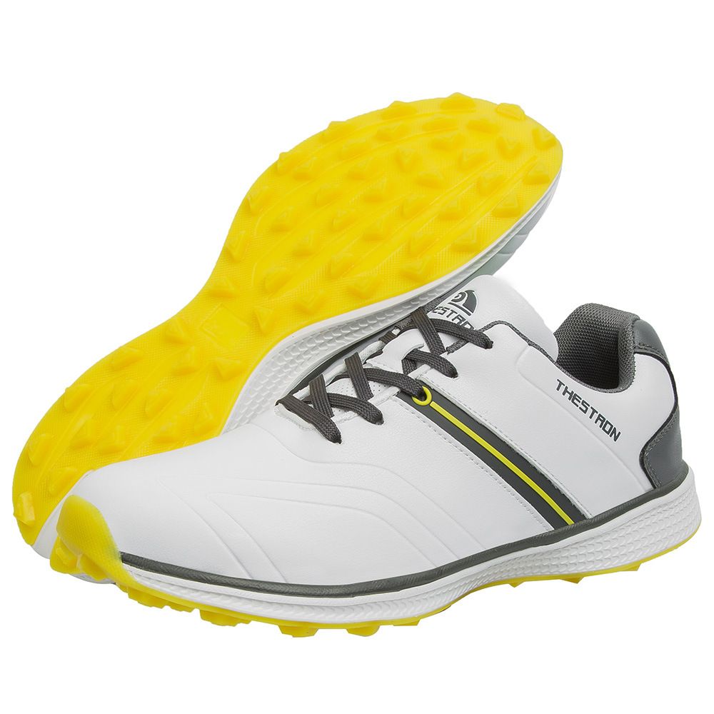 THESTRON Men's Waterproof Golf Shoes Microfiber Upper White US 10 (EUR 43.5) view 7