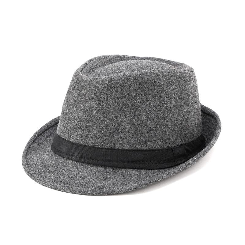 Men Woolen Topper Hat Hat Xiangfang Warm Winter Light gray All yards view 4