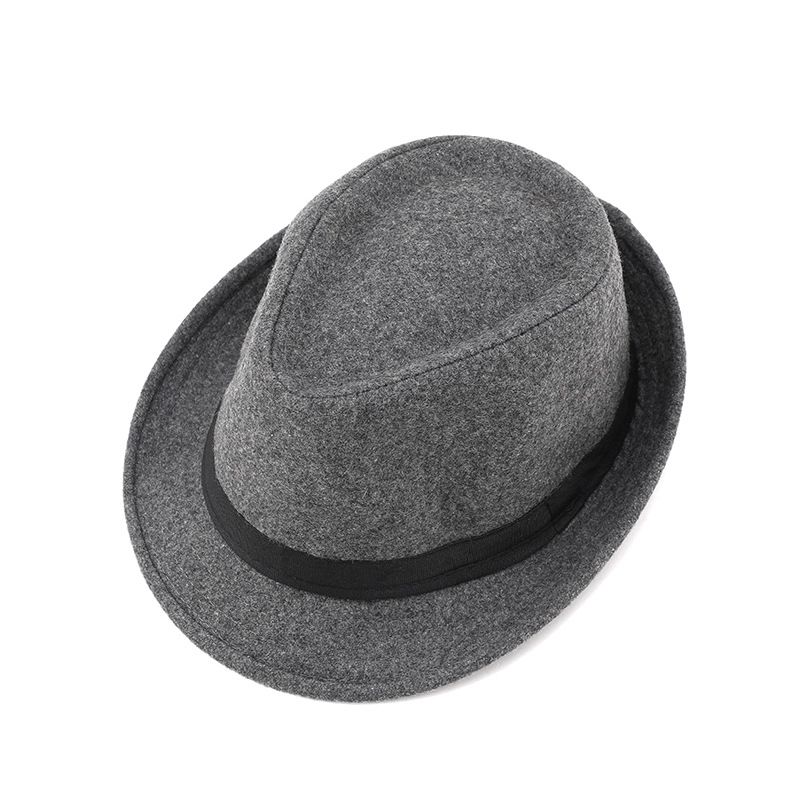 Men Woolen Topper Hat Hat Xiangfang Warm Winter Light gray All yards view 5