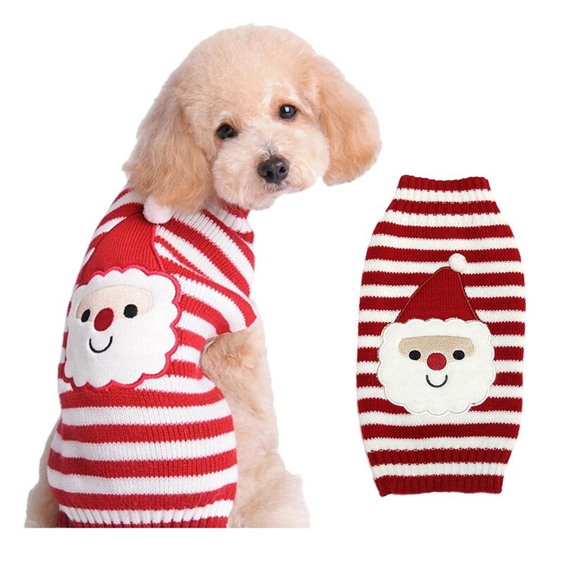 Dog Sweater Acrylic Knit Christmas Red and white Santa Claus XXL — image 1