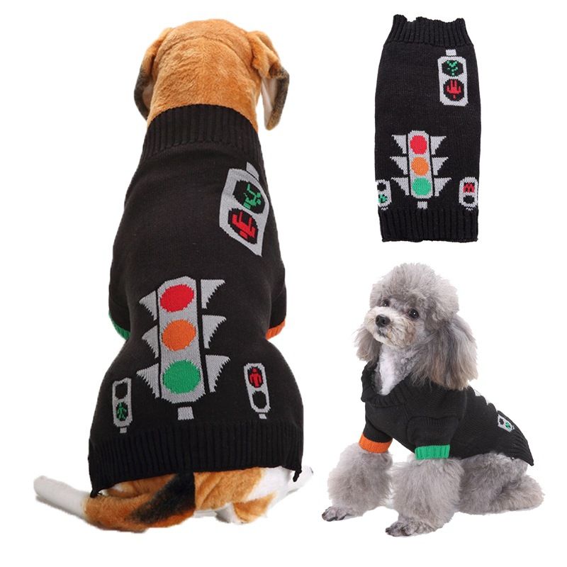 Dog Sweater Acrylic Knit Christmas Traffic light XXS — image 1