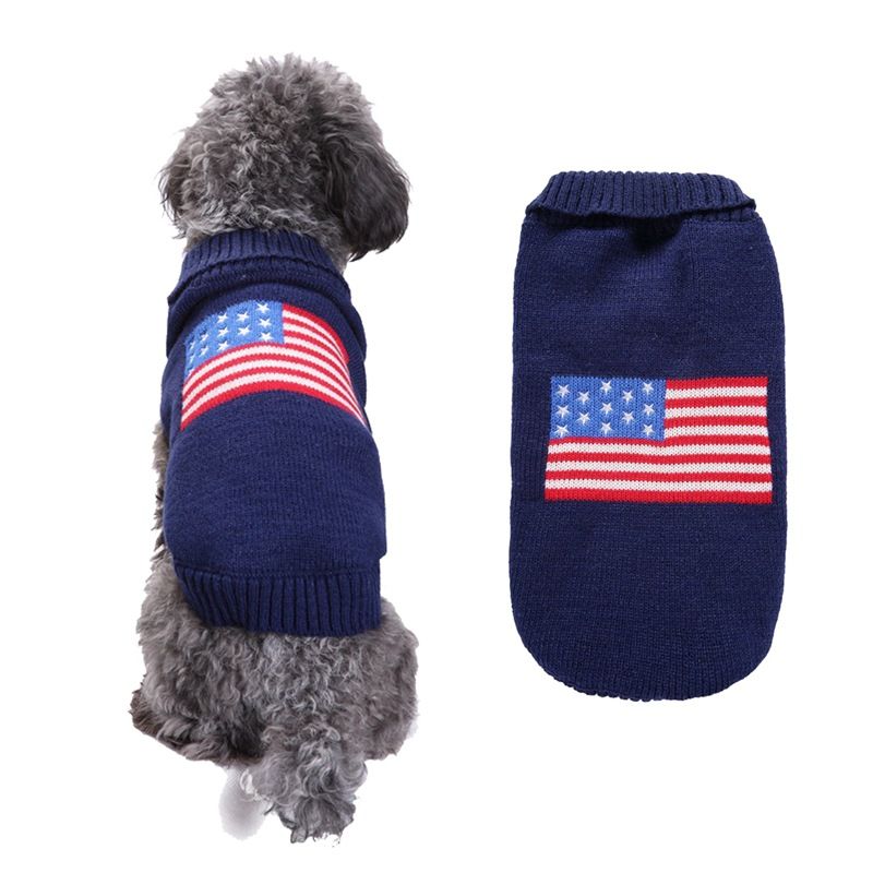 Dog Sweater Acrylic Knit Christmas Chao Brand Flag XL Size: XL — image 1