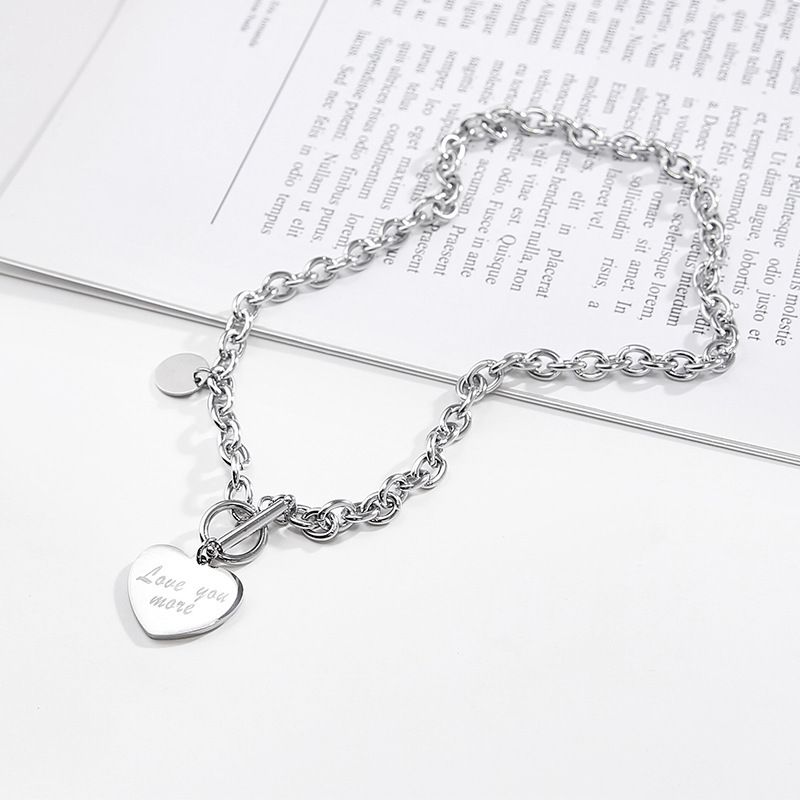 Hip Hop Necklace Zinc Alloy Twist Chain Unisex Peach heart iron chain