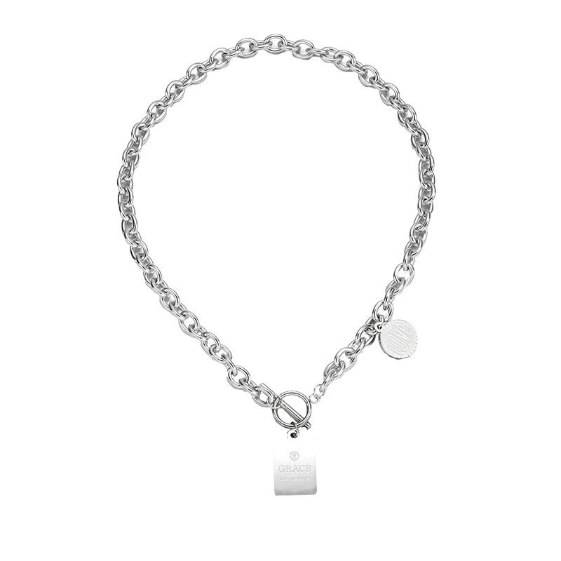 Hip Hop Necklace Zinc Alloy Twist Chain Unisex Peach heart iron chain view 4