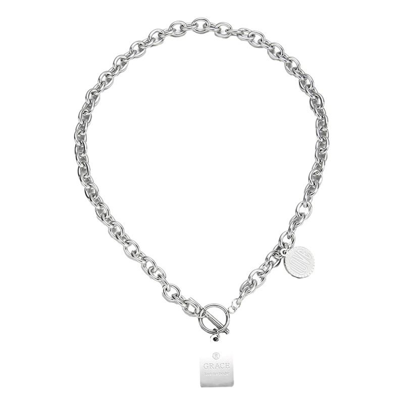 Hip Hop Necklace Zinc Alloy Twist Chain Unisex Neutral wind iron chain view 2
