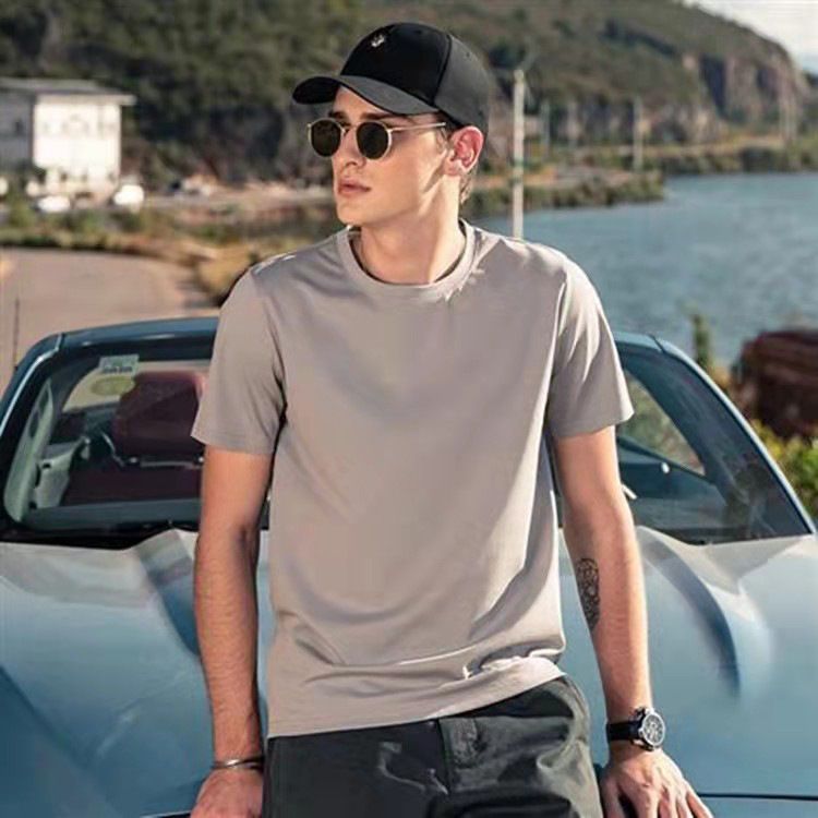 Men Short Sleeve T Shirt Cotton Loose Summer White 170/M(100kg -115kg) view 2