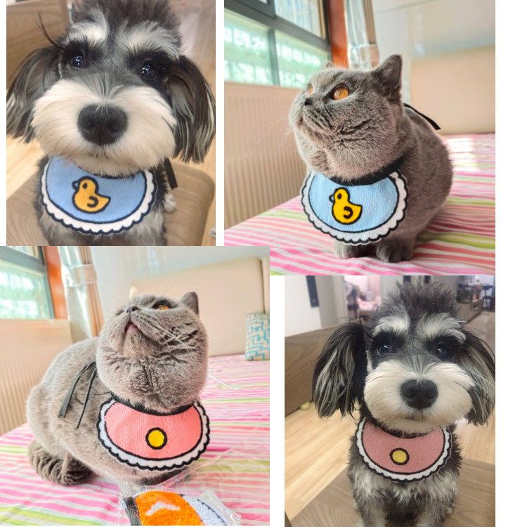 Pet Scarf Wool Lace Up Cat Dog Tape saliva towel brown bear M (lace neck view 4