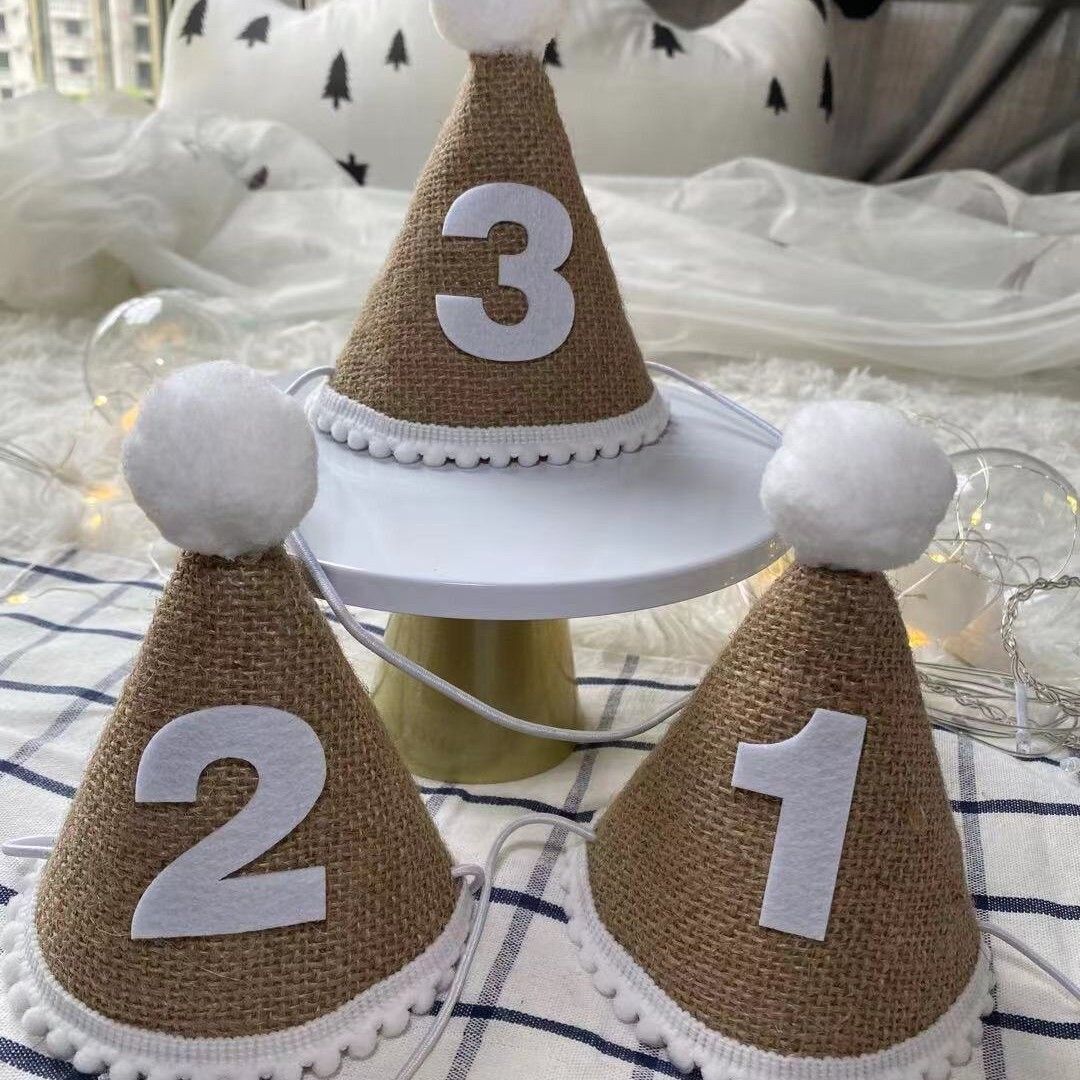 Birthday Hat Baby Felt Party Prop Chun Yue Black for 3 weeks. 0-10 weeks can take view 6