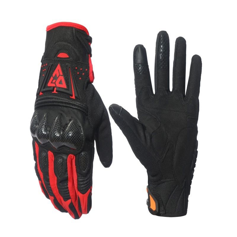 FISD Cycling Gloves Carbon Fiber Touch Screen Full. Red XL view 3