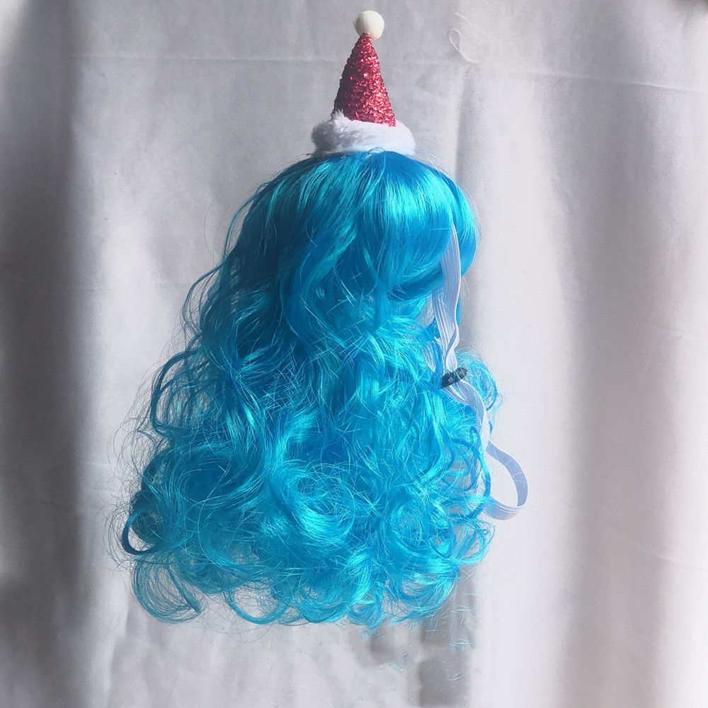Pet Dog Cat Wool Wig Blue Wave Christmas view 3