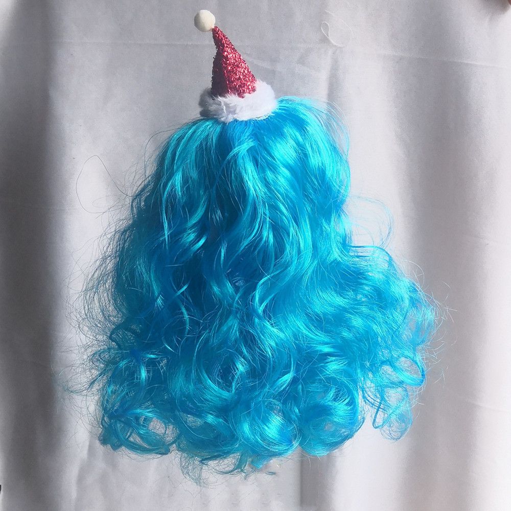 Pet Dog Cat Wool Wig Blue Wave Christmas view 4