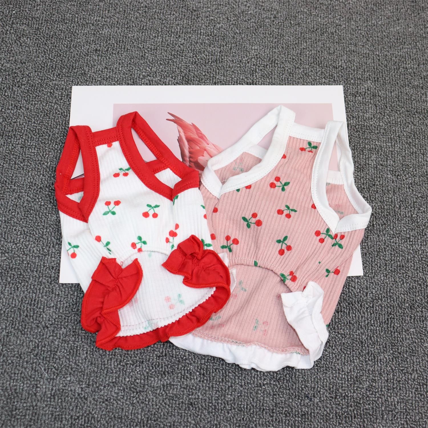 Pet Clothing Odd Pet Cherry Cat Dog Vest Cherry Small Sling Pink XXL view 3