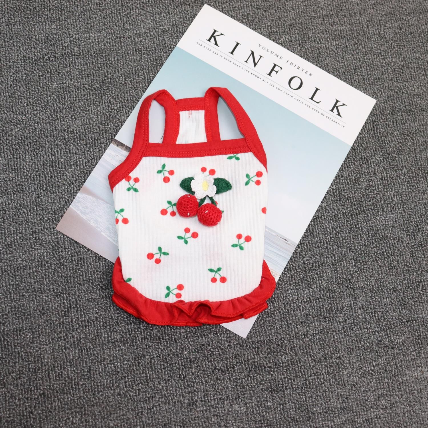 Pet Clothing Odd Pet Cherry Cat Dog Vest Cherry Small Sling Pink XXL view 6