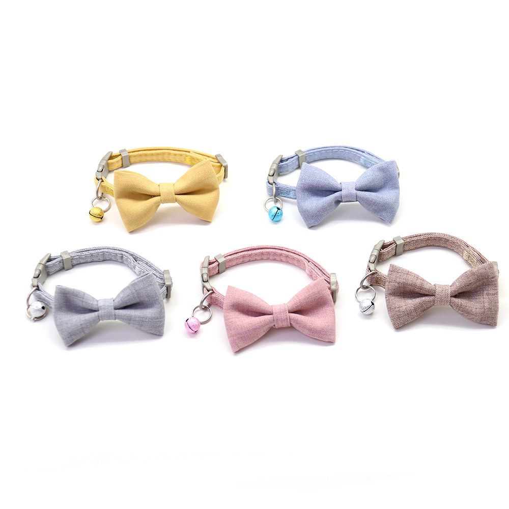 Zichen Dog Collar Polyester Cotton Bow 1.0 Sky Blue 1.5 Cotton Bow Single Item view 2