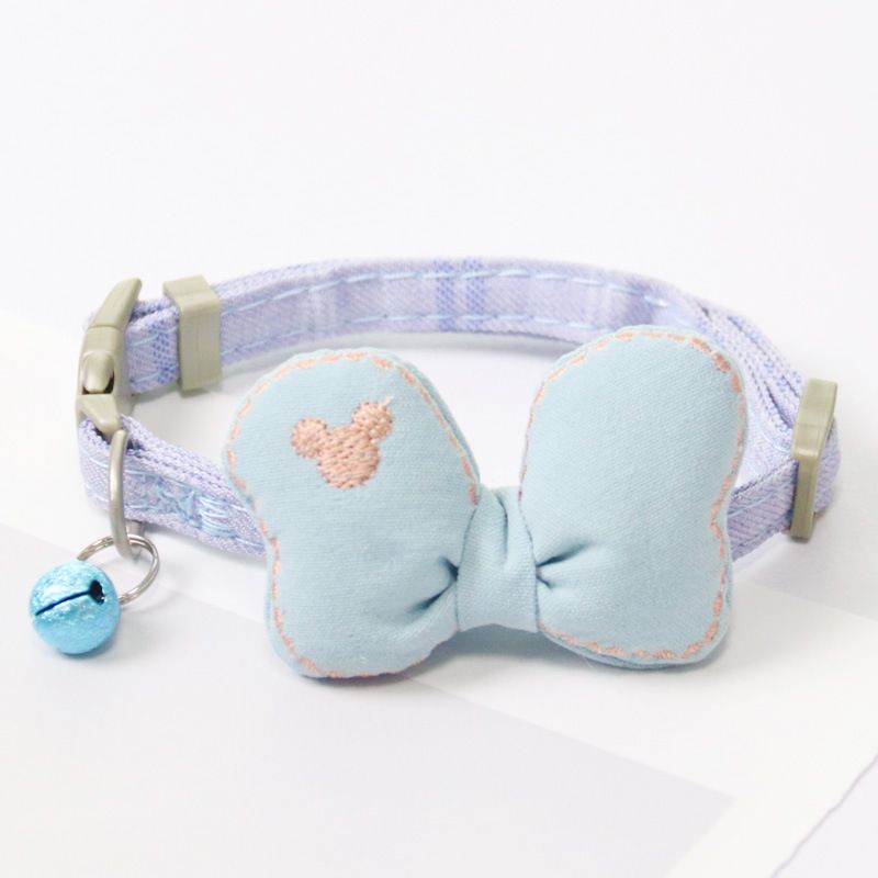 Zichen Dog Collar Polyester Cotton Bow 1.0 Blue (Mickey) 1.5 Cotton Bow Single — image 1