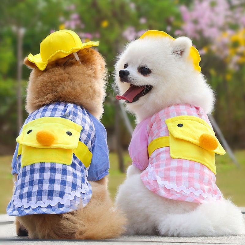 Pet Clothing Two Legged Clothes Cartoon Duck Style Blue Duck + Yellow Hat 2XL view 2