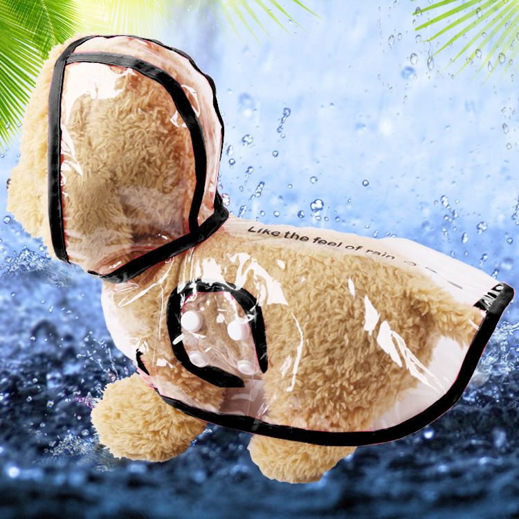 Shine Transparent Pet Raincoat PU Two Leg Style New soft material-black edge view 6