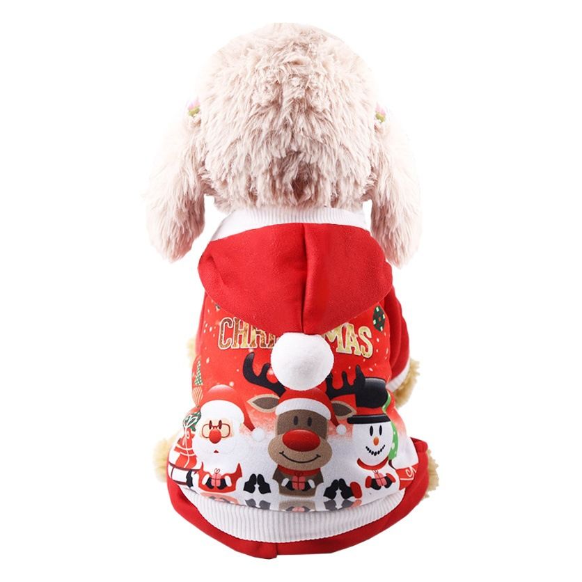 Shine Pet Four Leg Fleece Sweater Christmas Elk Four-Leg Pants Big Red Old Man view 2