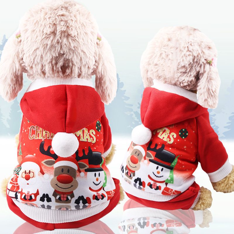 Shine Pet Four Leg Fleece Sweater Christmas Elk Four-Leg Pants Big Red Old Man — image 1