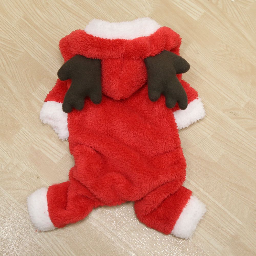 shine Pet Four Legged Clothing Polyester Cotton Four-legged red elk flannel XS — image 1