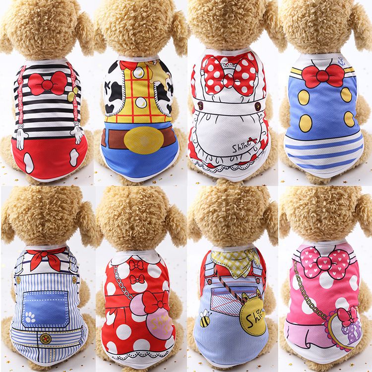 Shine Cotton Dog Vest Small Medium Pet Summer Cotton Vest Classic Striped view 3