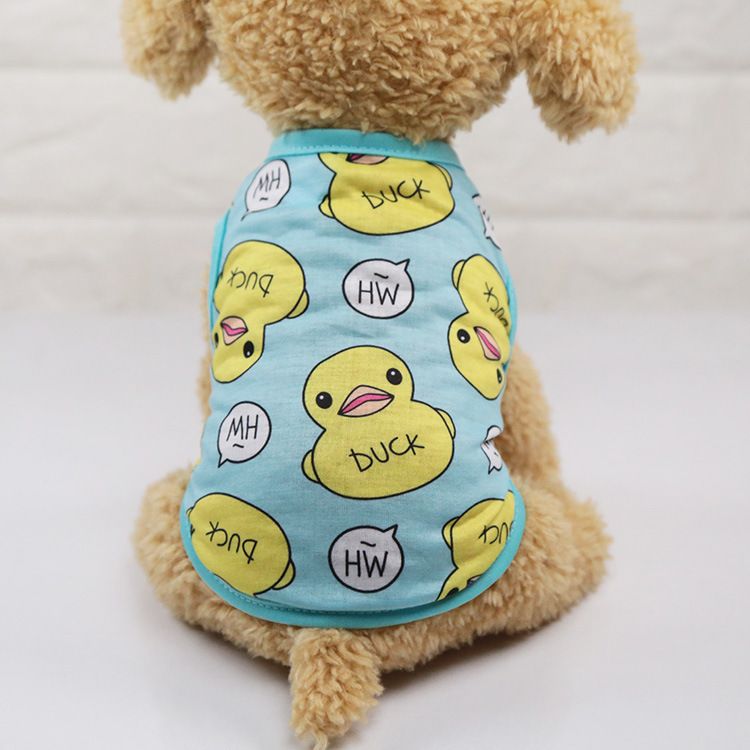 Shine Cotton Dog Vest Small Medium Pet Summer Yellow Duckling vest Blue XS — image 1