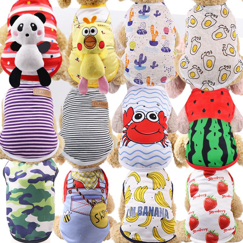 Shine Cotton Dog Vest Small Medium Pet Summer Vest-Dark Blue Camouflage XS view 2