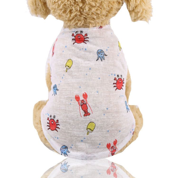 Shine Cotton Dog Vest Small Medium Pet Summer Breathable vest-underwater world — image 1