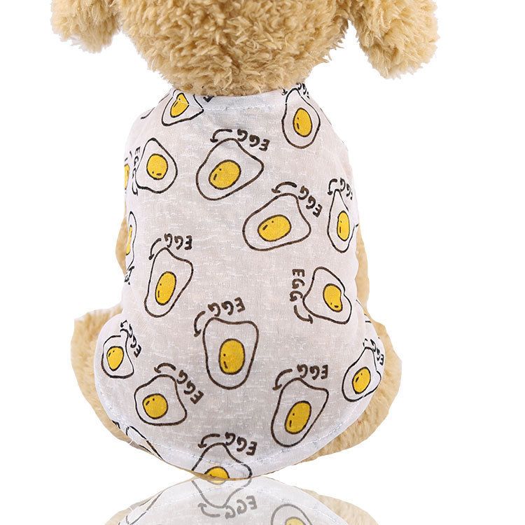 Shine Cotton Dog Vest Small Medium Pet Summer Breathable vest-poached eggs S — image 1