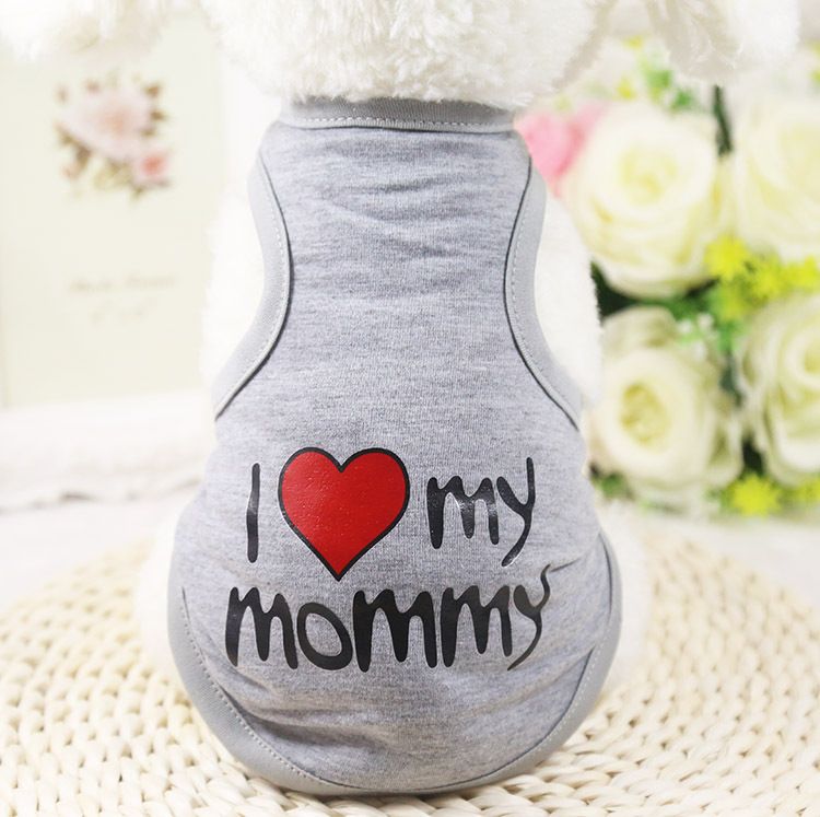 Shine Pet Vest Cotton Dog Cat Clothing (Anhui hair) love mummy vest blue view 4