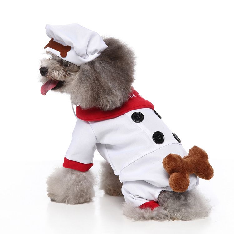 MEIQIPETBABY Dog Costume Polyester Small Breed SDZ131 white chef L Size: L — image 1
