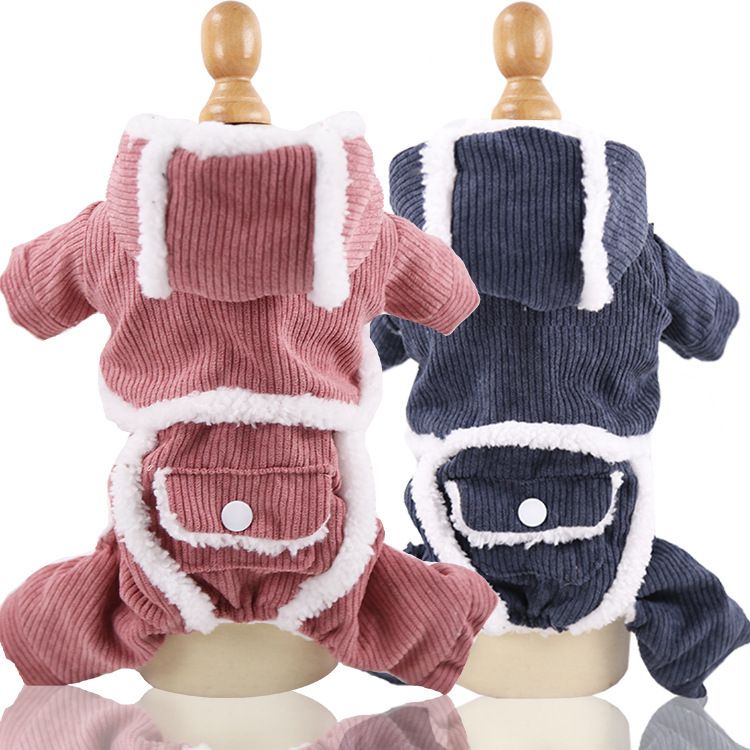 Shine Pet Four Leg Thickened Coral Fleece Clothes Four-leg thickened corduroy view 2