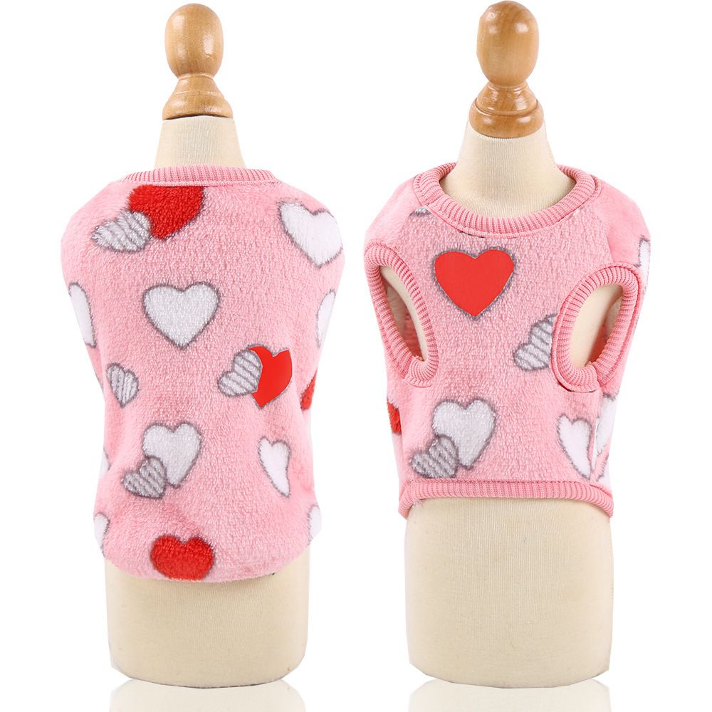 Coral Fleece Pet Four Leg Clothes Milk dog sleeveless multiple small love M view 4