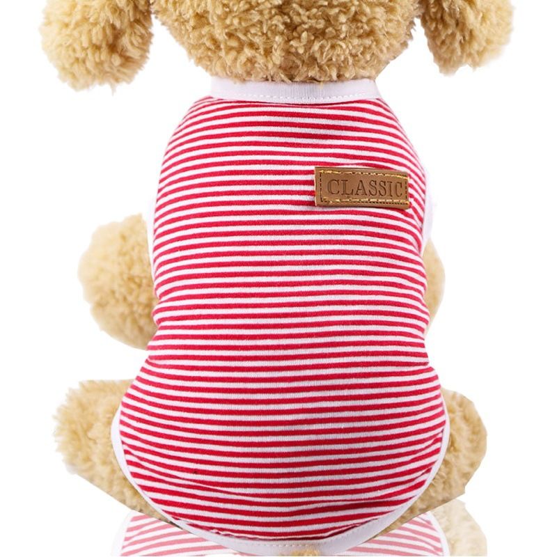 shine Dog Cat Vest Cotton Striped Small Medium Vest-Black Stripe S bust 35cm view 2