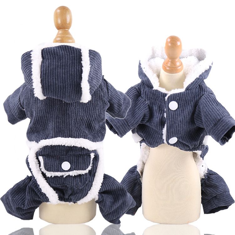Shine Pet Four Legged Coat Coral Fleece Medium Dog four-leg thick corduroy view 4