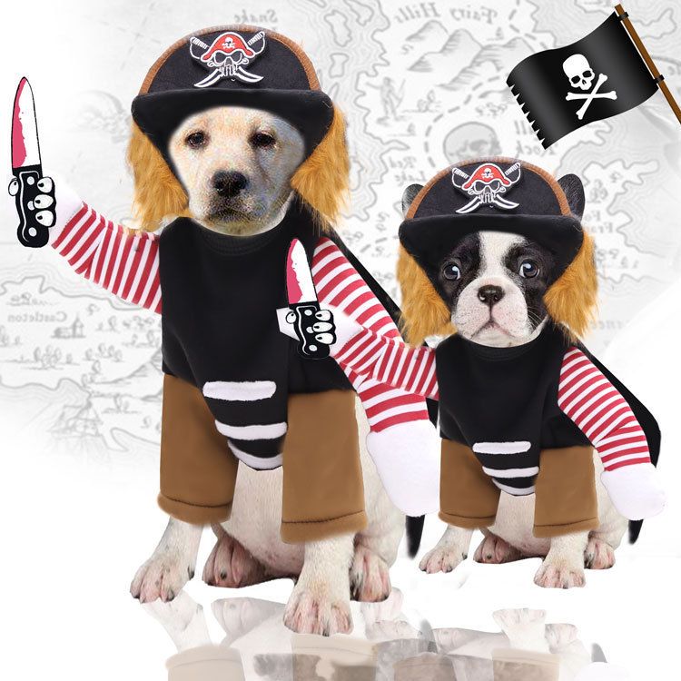 Pirate Pet Costume Dog Clothes Halloween L Polyester Pirate Killer view 2