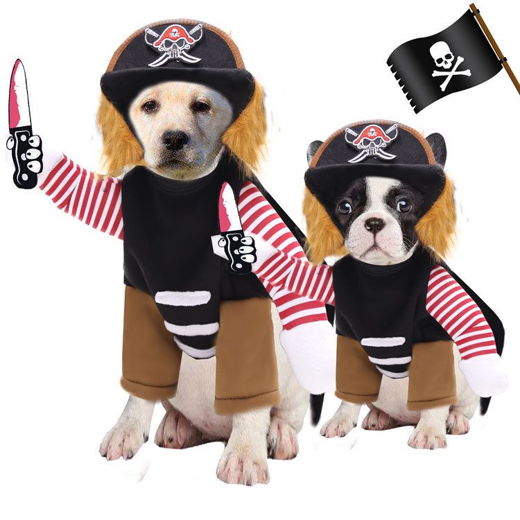 Pirate Pet Costume Dog Clothes Halloween L Polyester Pirate Killer view 4