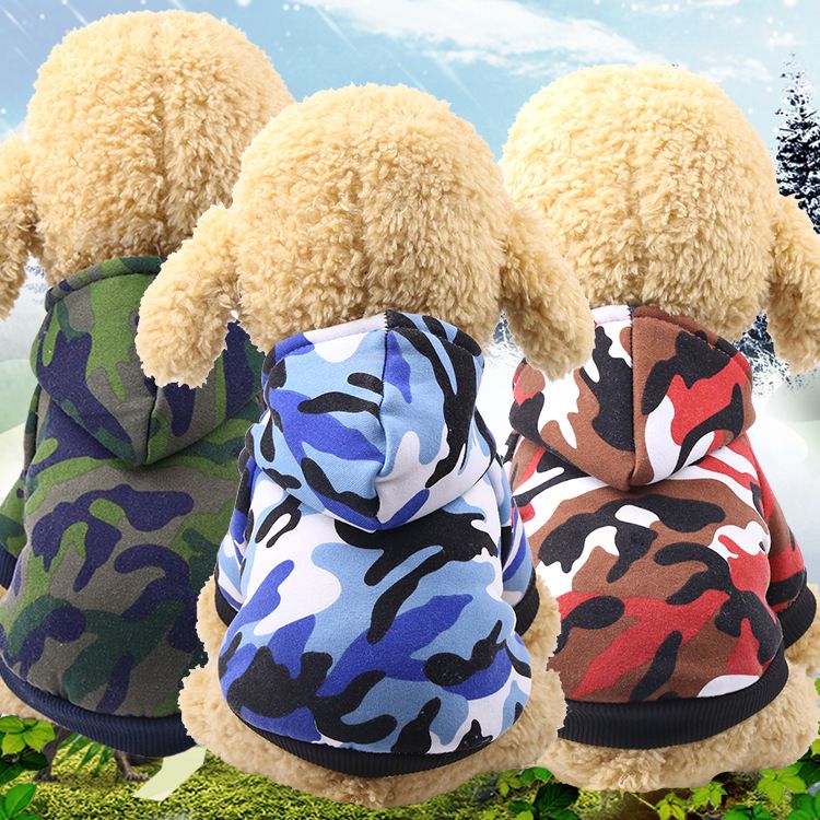 Shine Pet Hooded Sweatshirt Cotton Camouflage Dog Cat Hooded Sweatshirt Camo view 3