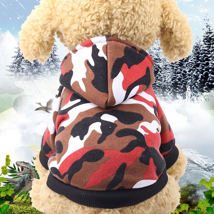 Shine Pet Hooded Sweatshirt Cotton Camouflage Dog Cat Hooded Sweatshirt Camo view 4
