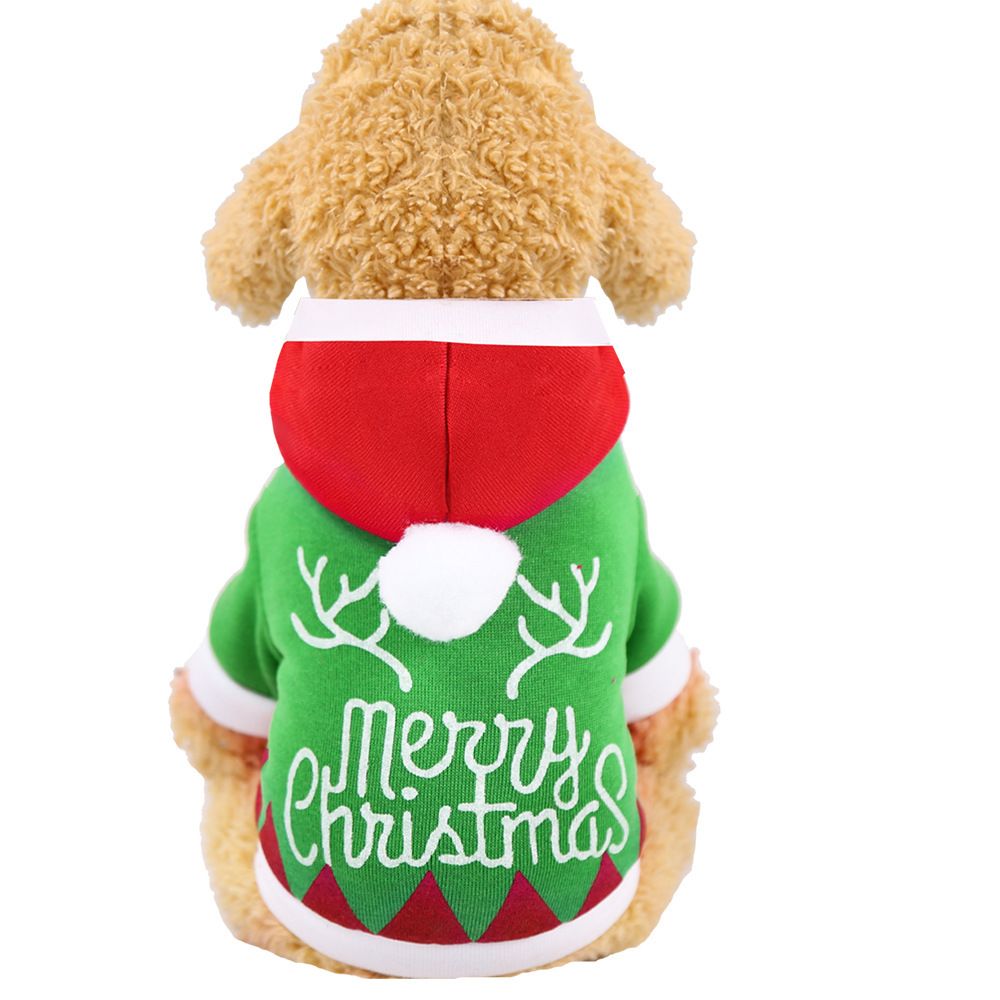 Pet Dog Cat Hooded Sweatshirt Green Cloth XS Hooded Sweatshirt Green merchris view 4