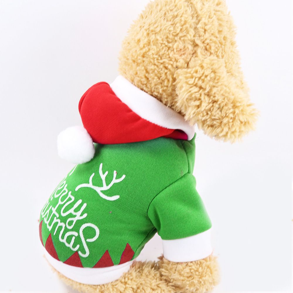 Pet Dog Cat Hooded Sweatshirt Green Cloth XS Hooded Sweatshirt Green merchris view 5