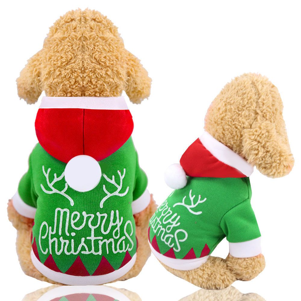 Pet Dog Cat Hooded Sweatshirt Green Cloth XS Hooded Sweatshirt Green merchris view 7