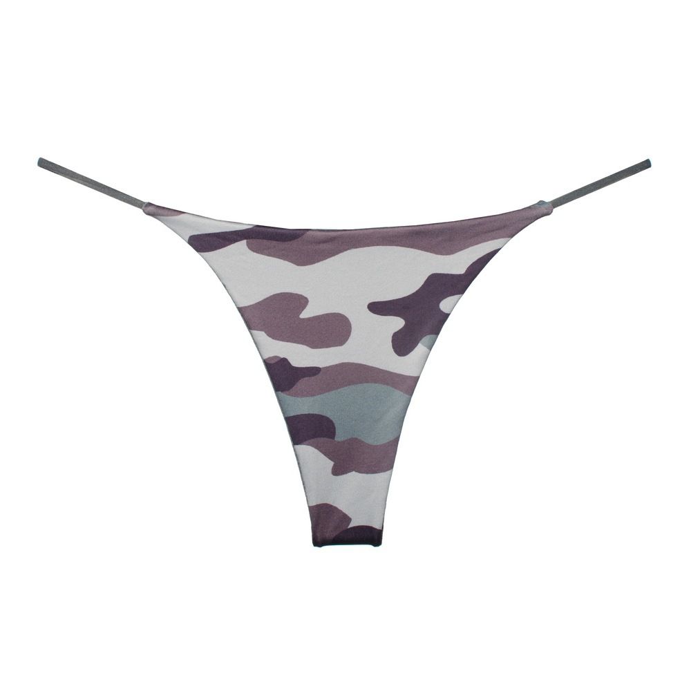 Women Milk Silk Low Waist Bikini Thong Camouflage Size: M — image 1