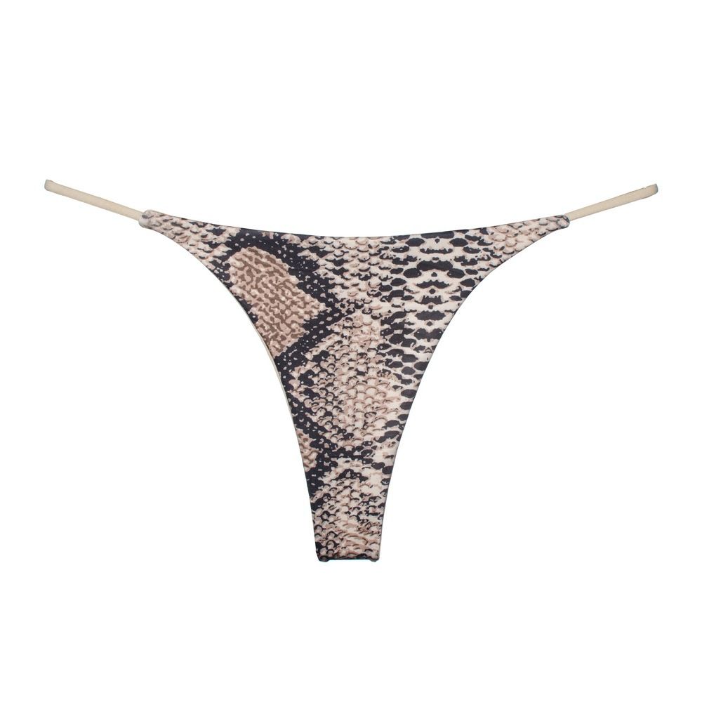 Women Milk Silk Low Waist Bikini Thong Snakeskin Size: L — image 1