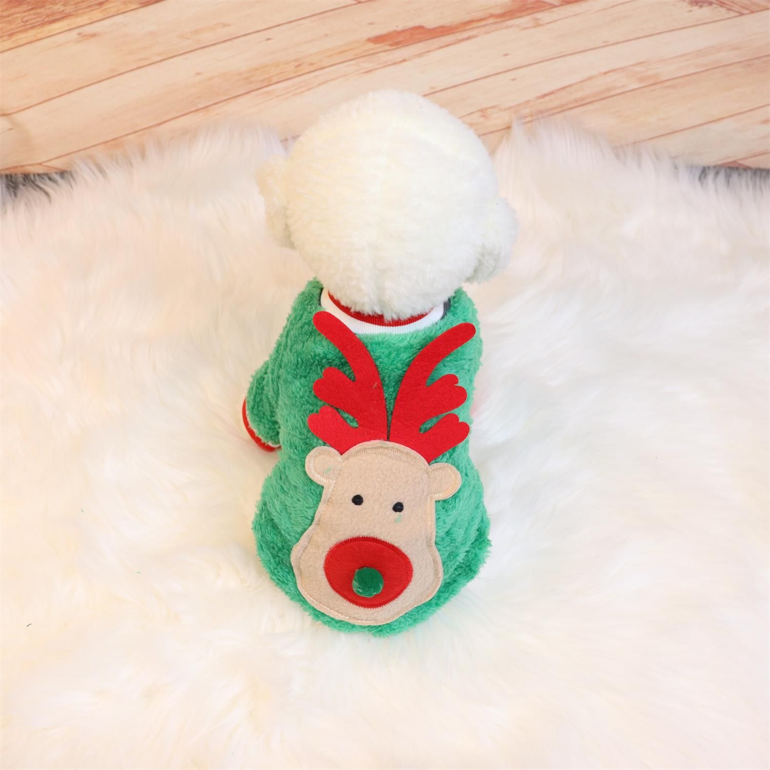 Qichong Pet Fleece Vest for Dogs and Cats Fawn bumping red S view 4
