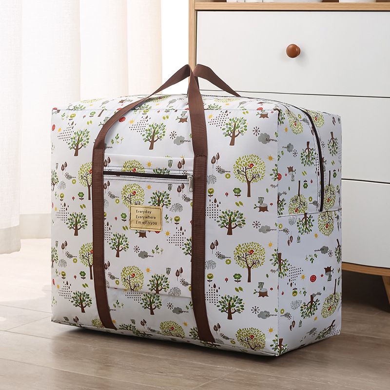 Oxford Cloth Travel Storage Bag Waterproof Fold. Pastoral Trees Medium 42X32X17cm