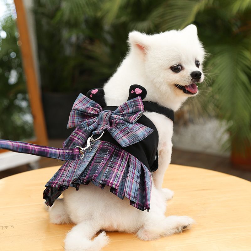 Dog Harness Skirt Traction Polyester 273 Vest Traction Wine Red XXL (chest view 6