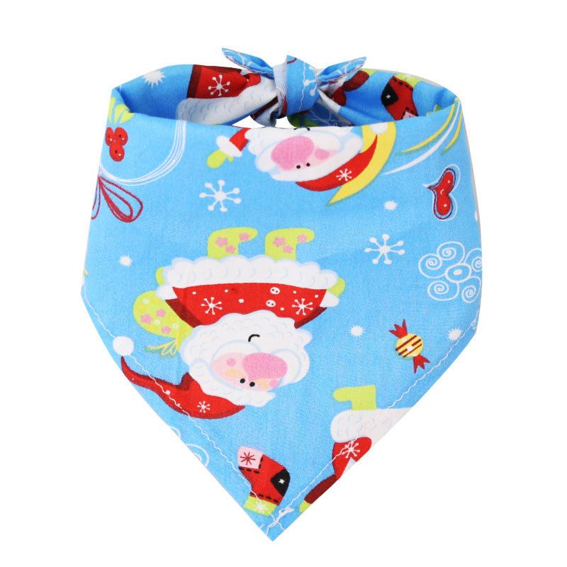 Dog Christmas Triangle Scarf Cotton Cartoon (Anhui hair) triangle scarf red view 6