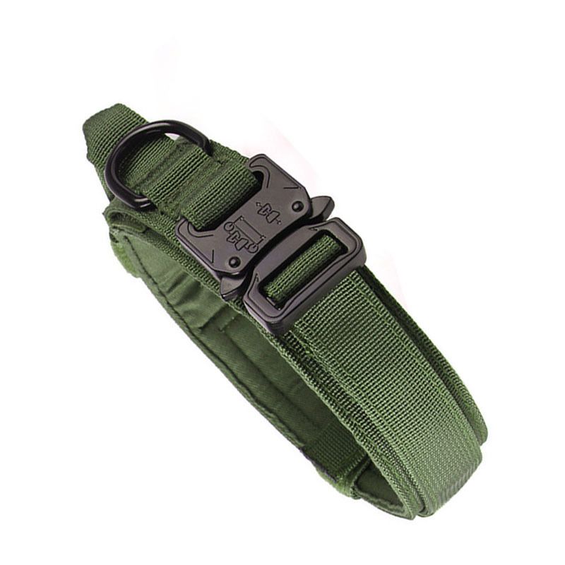 Nylon Dog Collar Training Buckle 3.8cm Green M code (36-48cm) — image 1